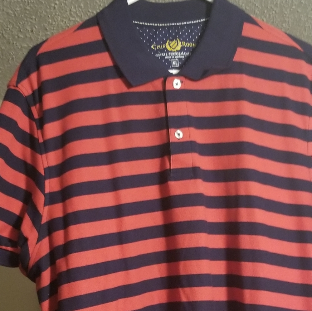 Red and blue horizontal stripe Polo
